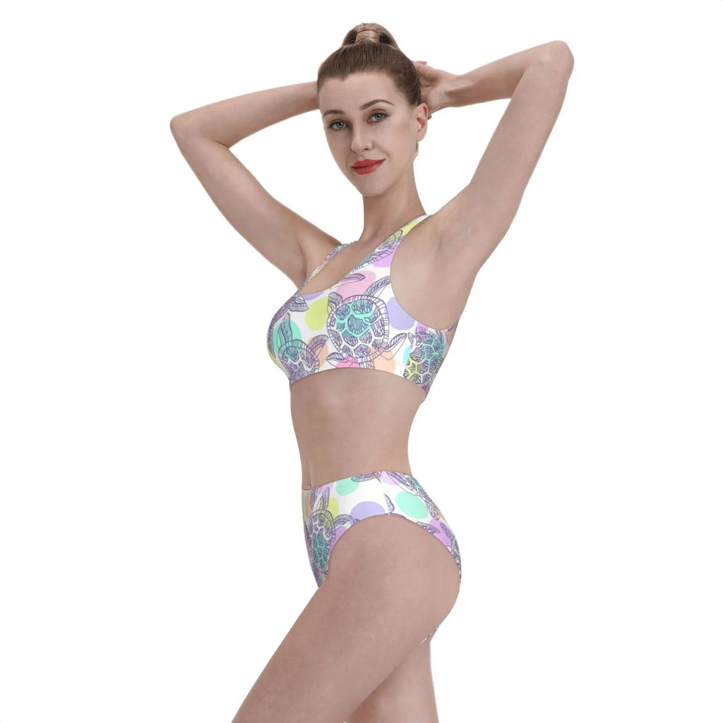 Sea Turtles Women'S Two Piece Bikini Swimsuit High Waisted W1945