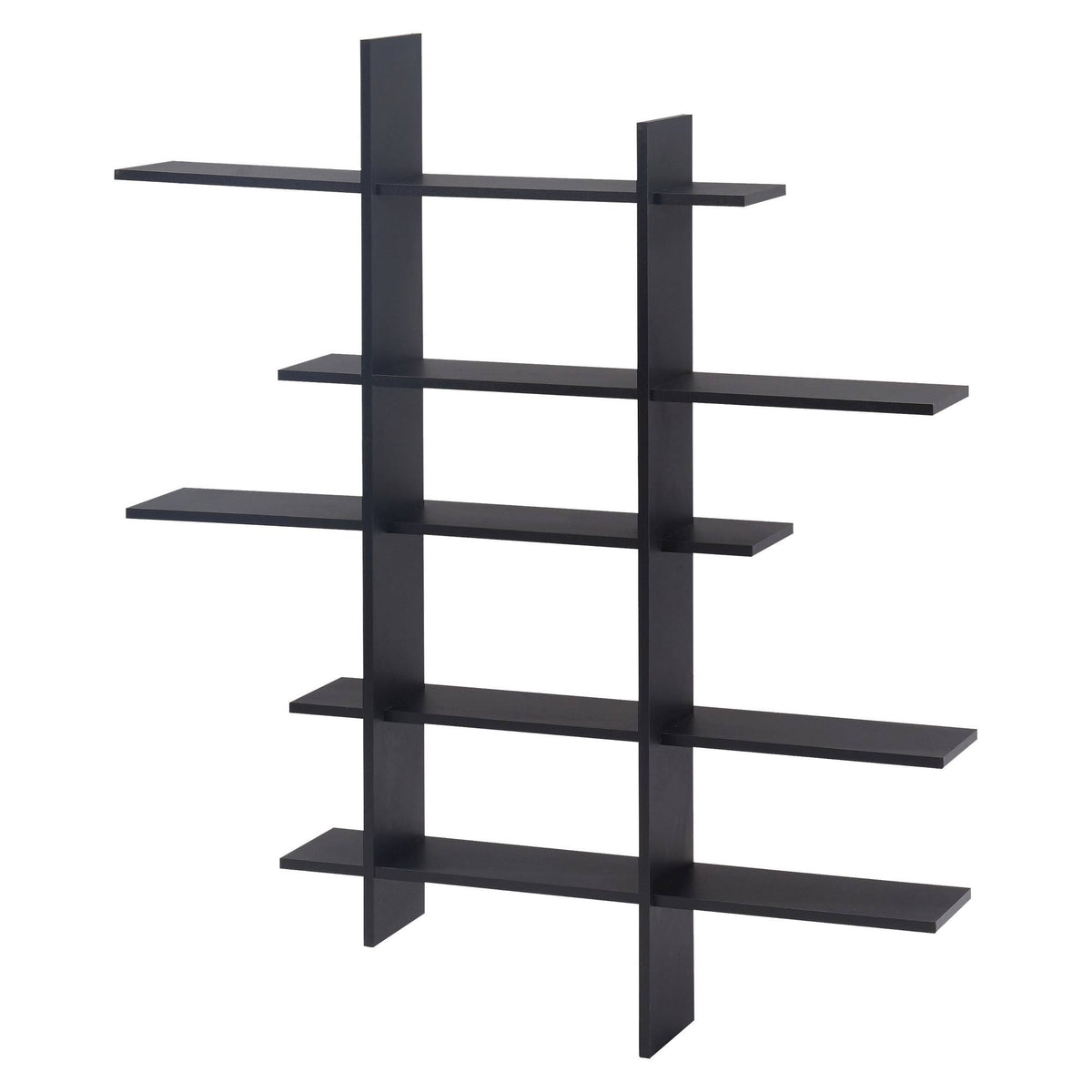 Black 5 Shelf Wall Shelf O43067