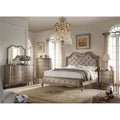 Queen Size Beige Fabric Bed P302194