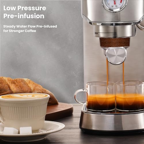 Beige Espresso Machine with Milk Frother M39607