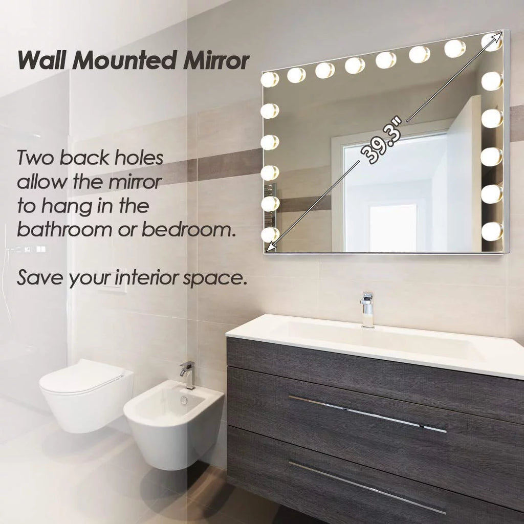 White 32"x 23" Lighted Vanity Mirror D31366