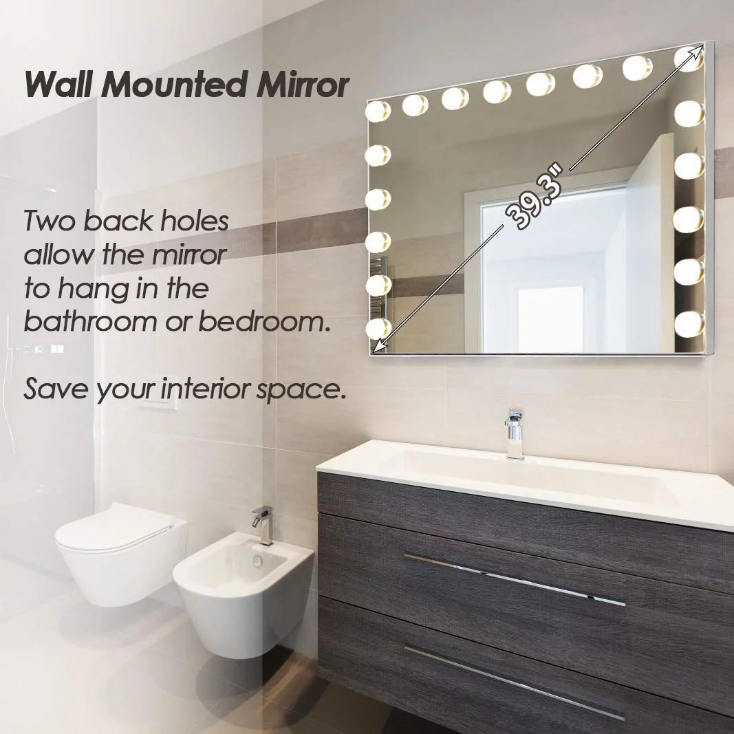 White 32"x 23" Lighted Vanity Mirror D31366