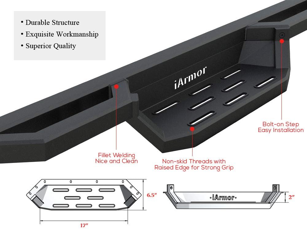 Drop Steps Running Boards Rocker Slider for Toyota Tundra CrewMax X503345