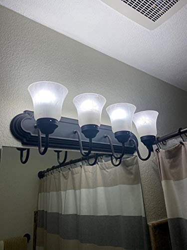 Set of 4 Clear & Frosted Glass Ceiling Fan Light Covers, 2-1/8" Fitter Size, 4-4/5" high x 5" Diameter B855