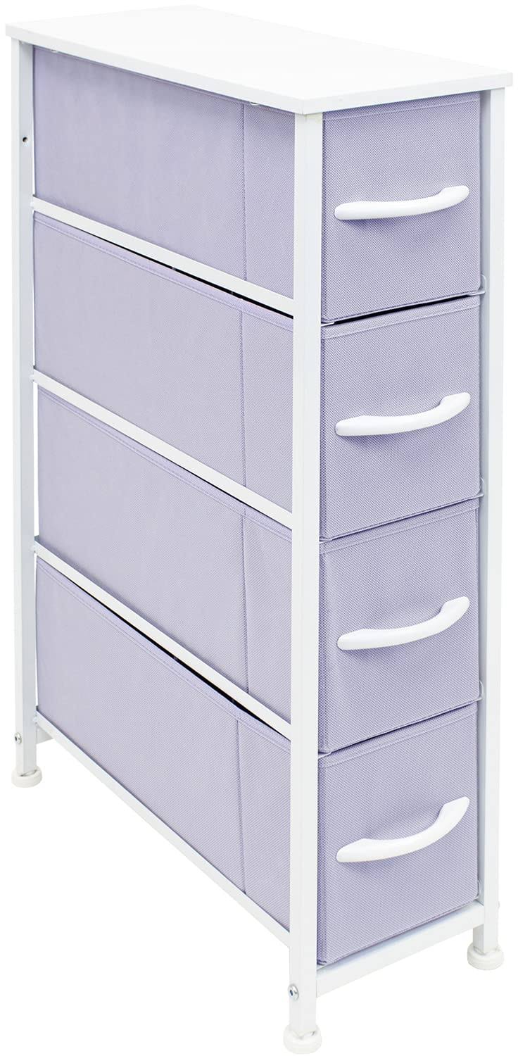 Purple White 4 Drawer Fabric Dresser D214908