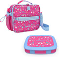 Insulated Lunch Bag Set With Kids Bento-Style Lunch Box (Rainbows and Butterflies) B985742
