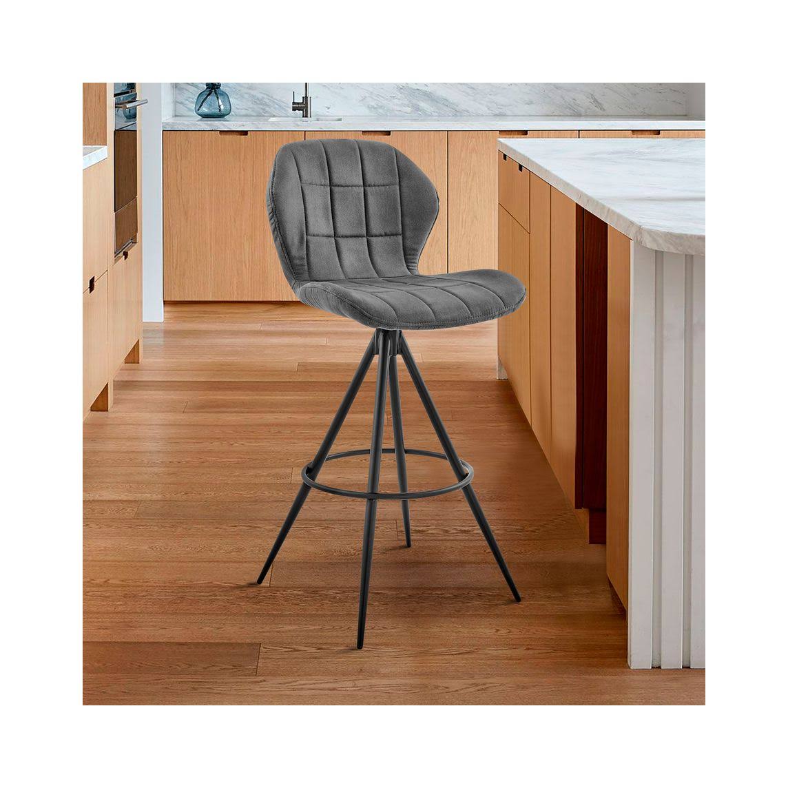 Charcoal Fabric Bar Stool C68927
