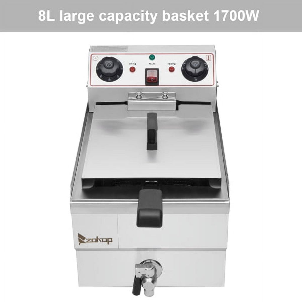 Stainless Steel Faucet Single Tank Deep Fryer 1700W U337
