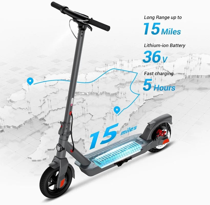 Electric Scooter for Adults, 500W Motor, 8.5" Solid Tires, Folding Y48364