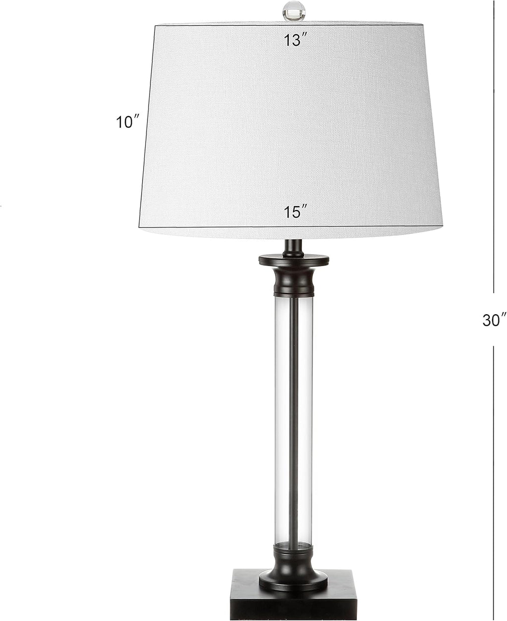 Black/Clear Glass and Metal LED Table Lamp Set of 2 J52494