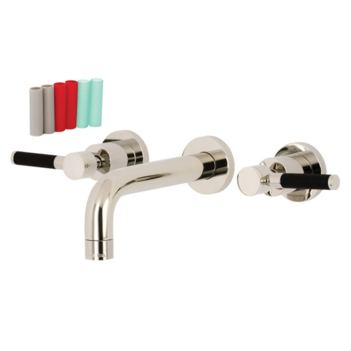 2-Handle Wall Mount Bathroom Faucet, Polished Nickel S2849