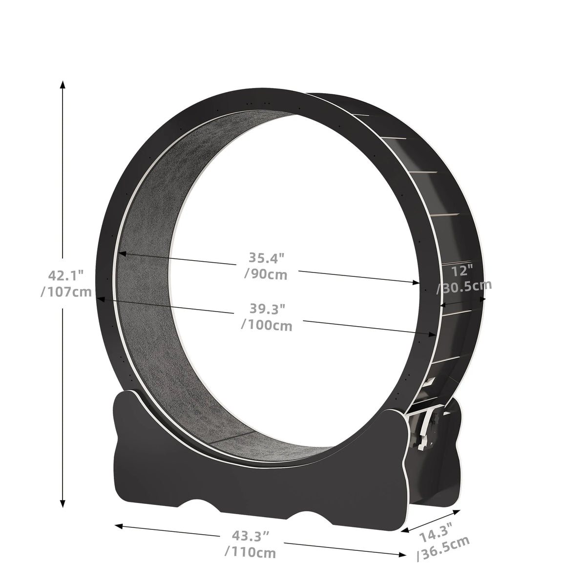 43.3 inch Cat Exercise Wheel with Detachable Carpet Q906