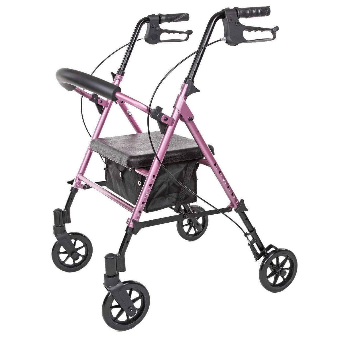 Pink Aluminum Rolling Walker U7440