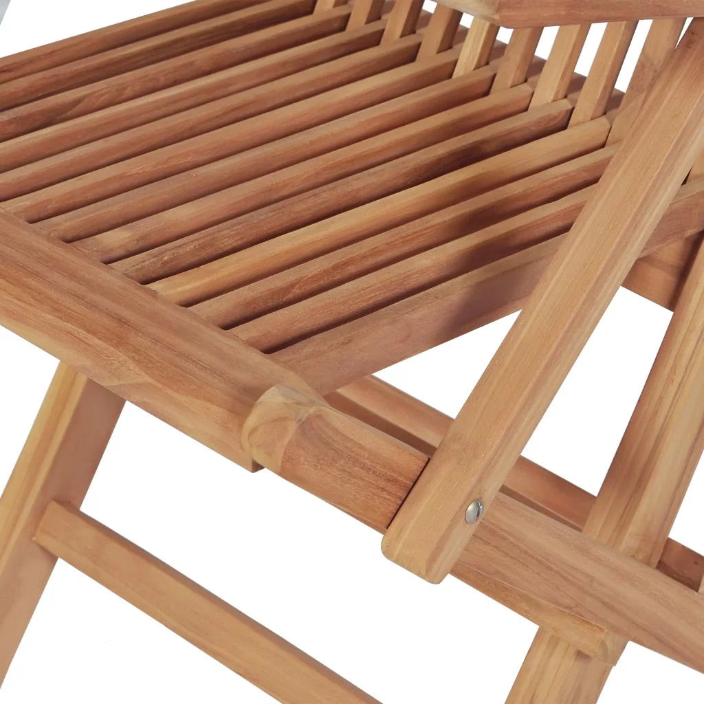 Set of 2 Teak Wood Folding Dining Chairs with Arm Rest X821