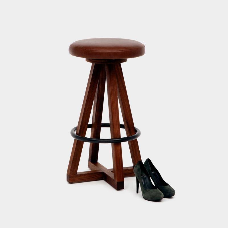 Black Oak Night Blackened Steel Stool S316841