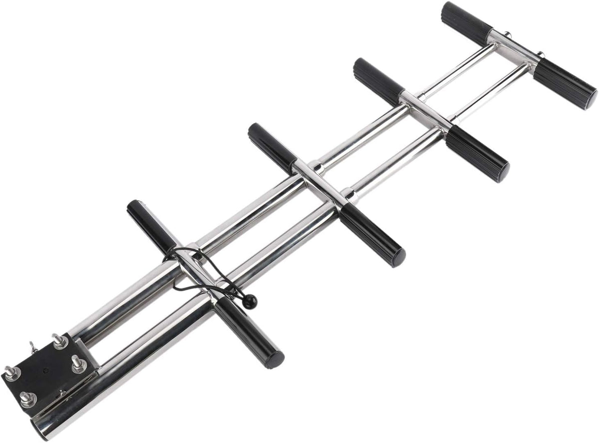 4 Step Dual Vertical Telescopic Boat Dive Ladder with transom mounting Bracket, 316 Stainless Steel Sport Ladder O430