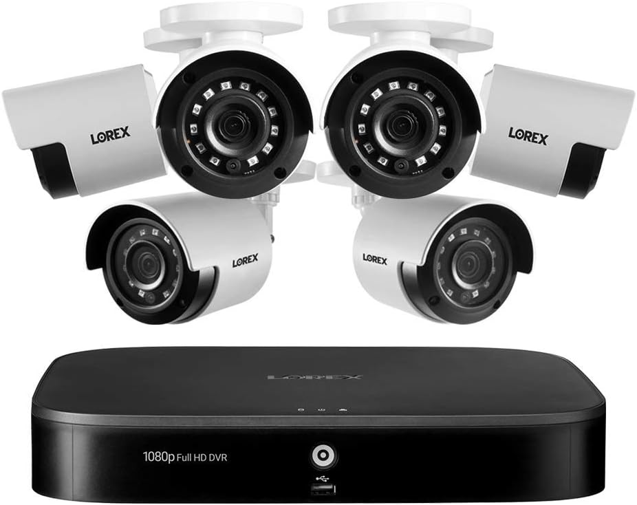 1080p HD 6 Camera 8-Channel Wired Security Camera System with 1TB DVR W737727