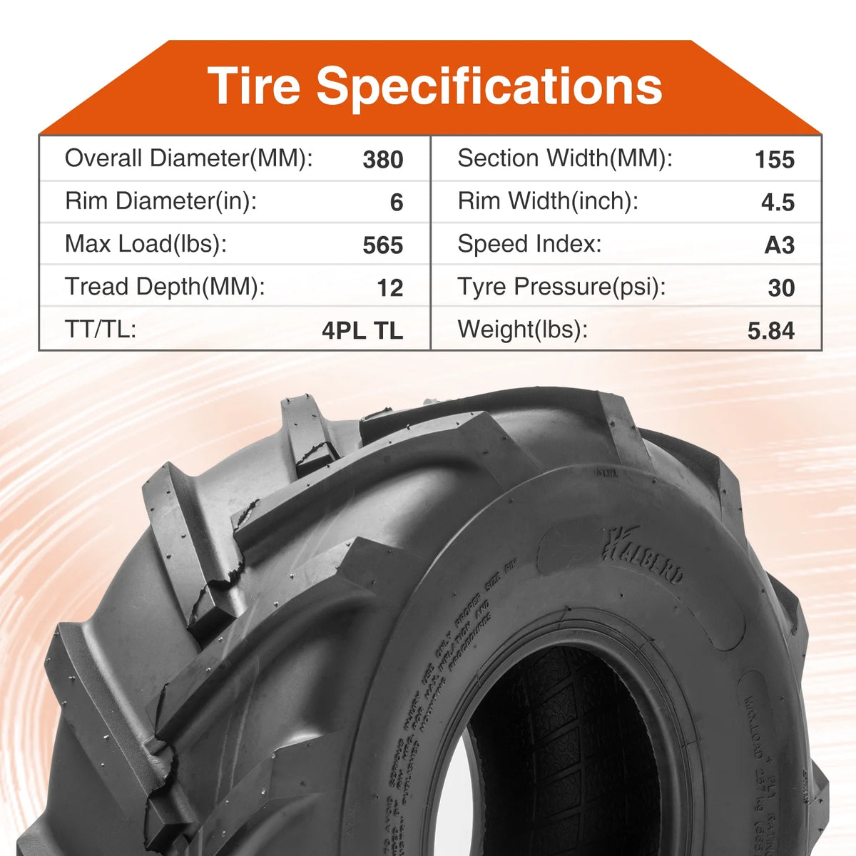 15x6.00-6 Lawn Mower Turf Tires 2 Set O278
