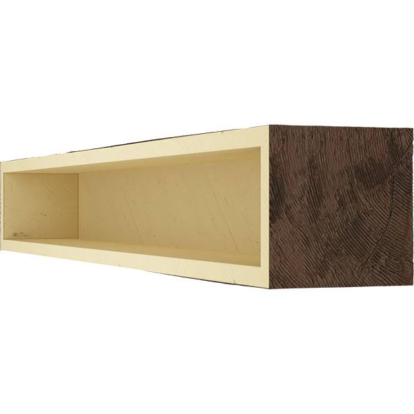 Rough Sawn Faux Wood Fireplace Mantel, Premium Hickory T896