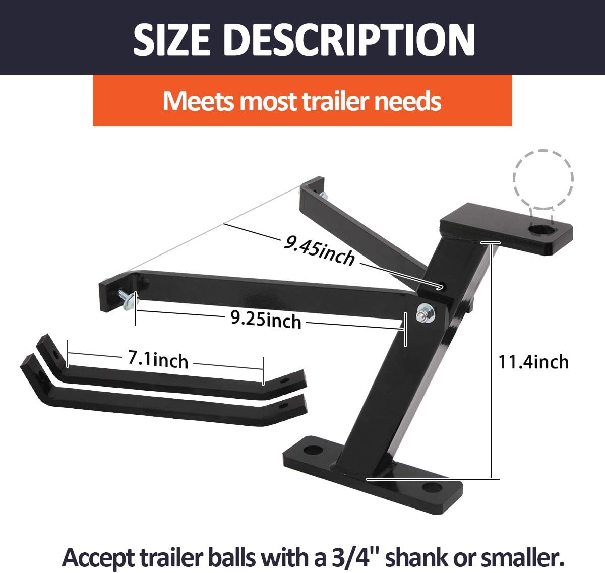 Lawn Mower Trailer Towing Hitch Pack of 2 U125443