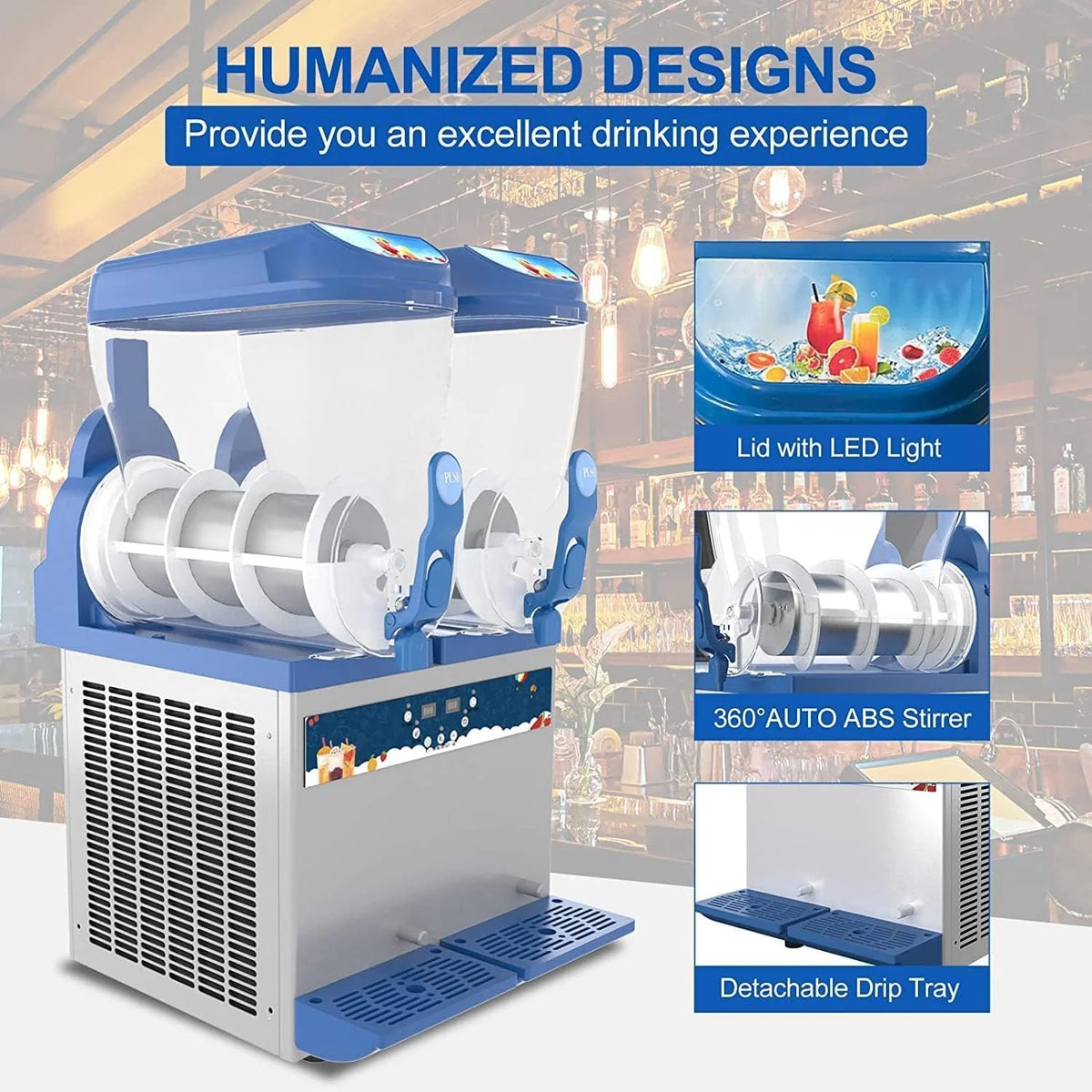 2 Tanks Stainless Steel Commercial Slushy Machine K373969