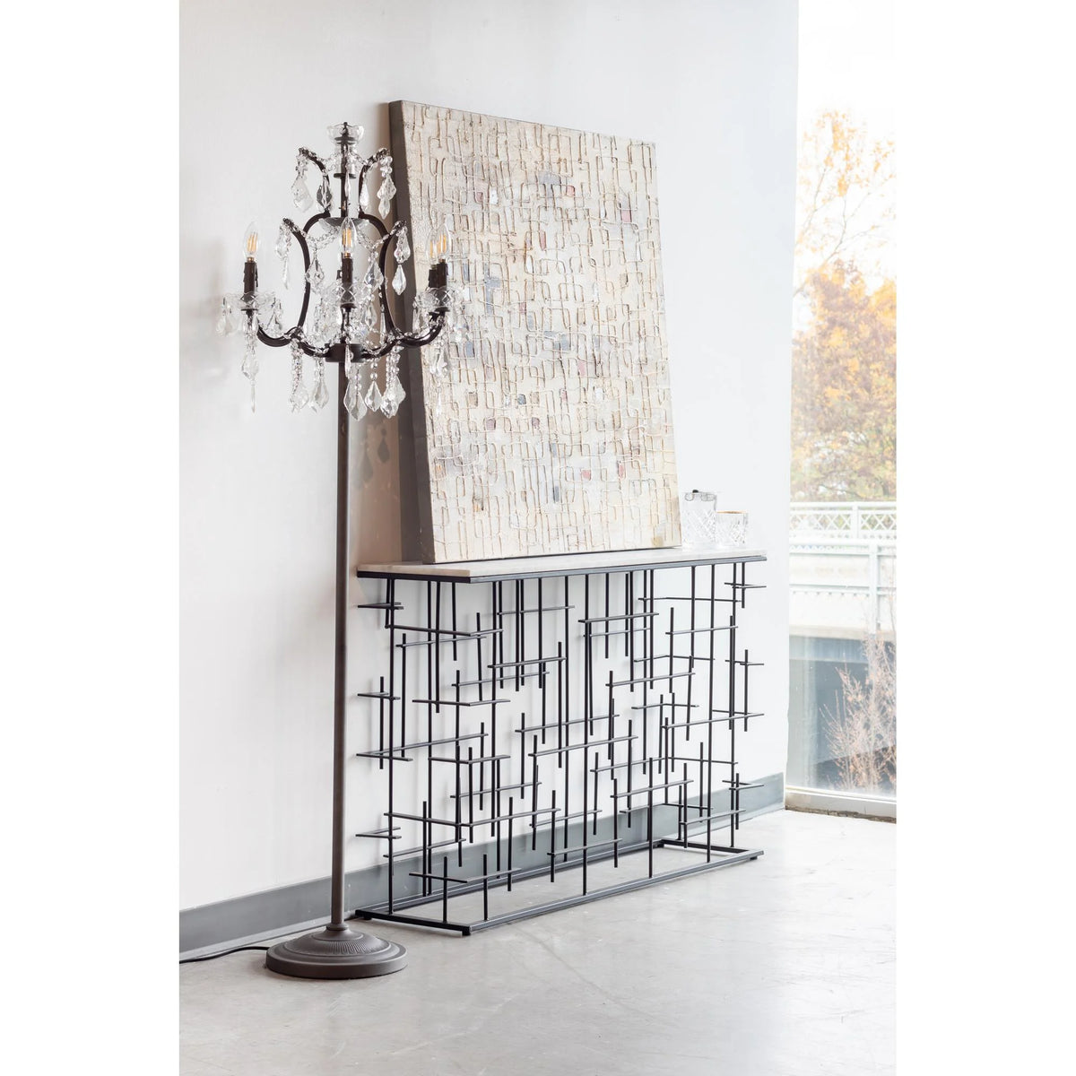 White Marble Console Table F168496