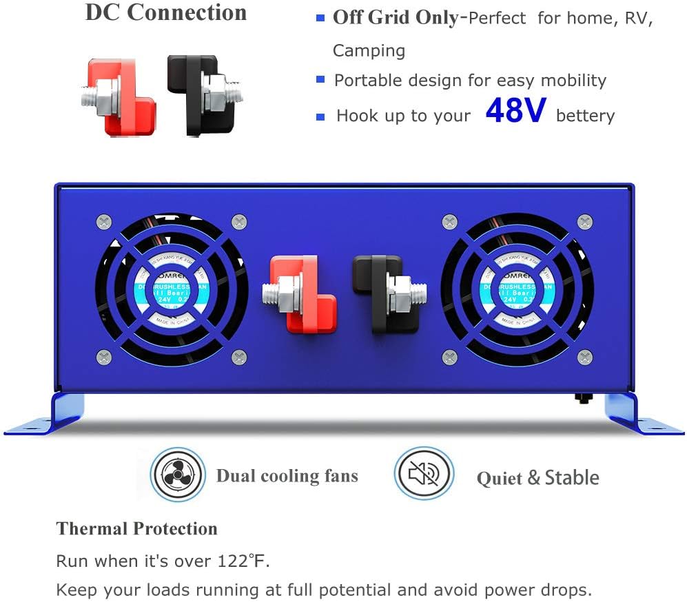 Pure Sine Wave 4000 watt Power Inverter 48V to 110v 120V C478134
