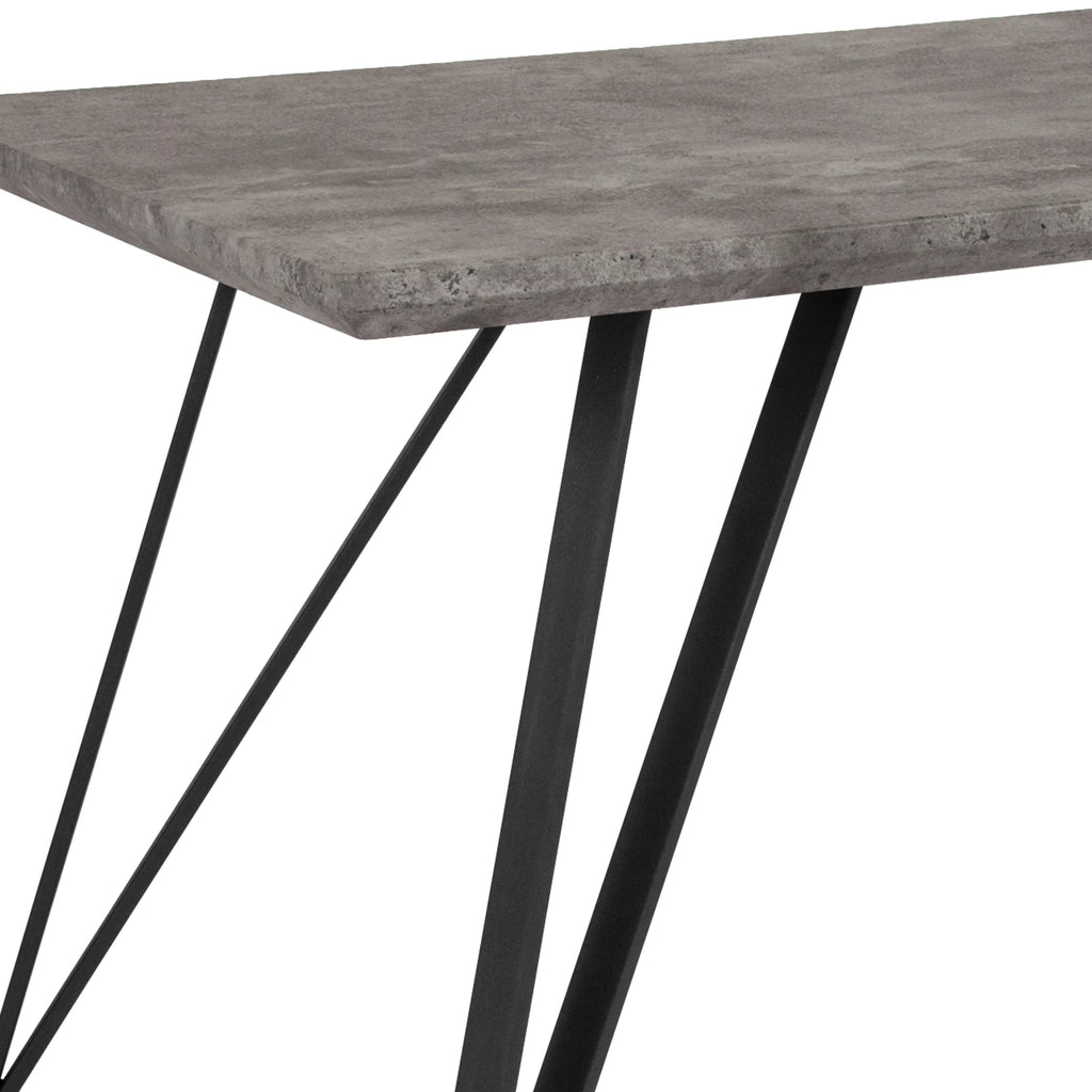 Rectangular Dining Table Faux Concrete Finish N6482