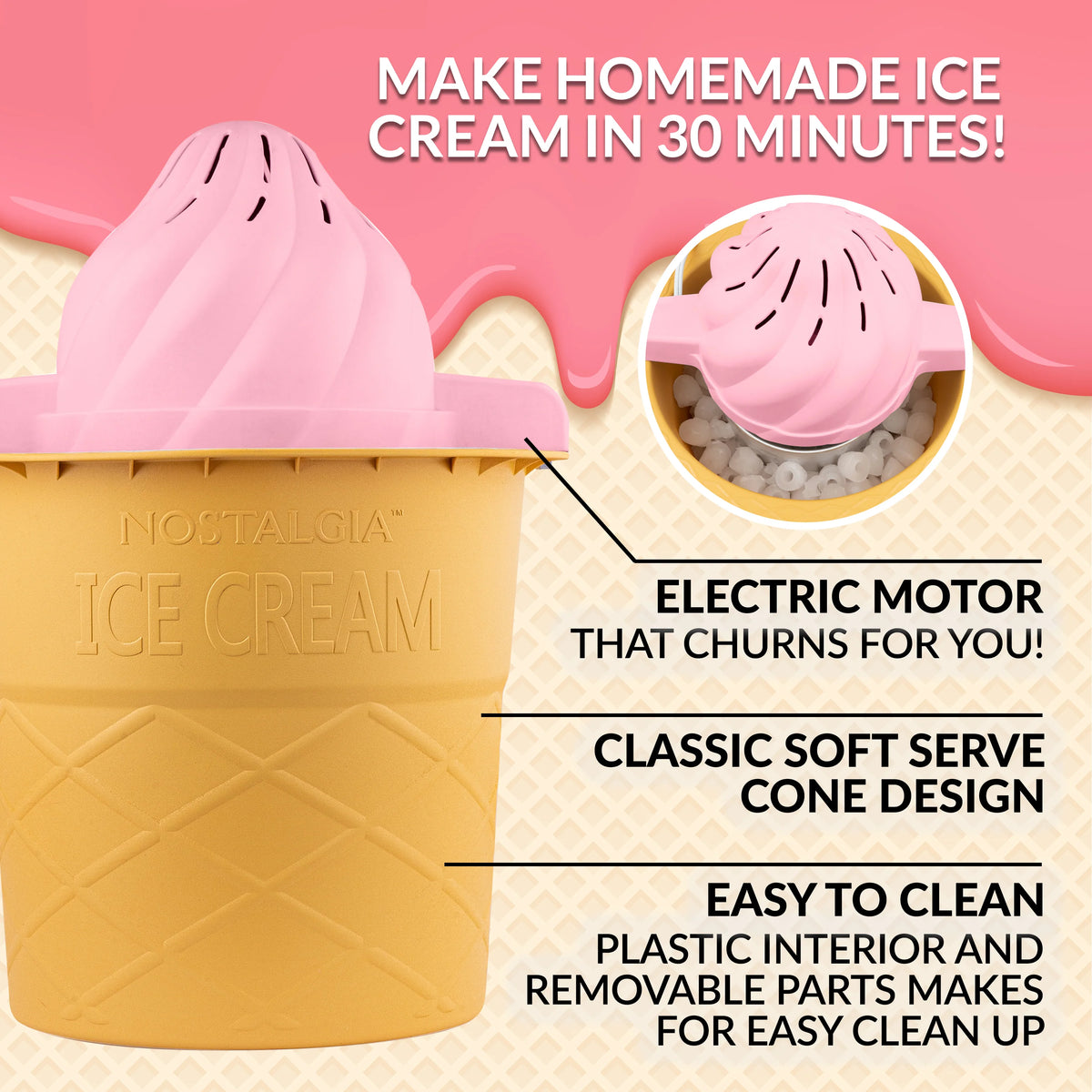 4-Quart Swirl Cone Ice Cream Maker X1250