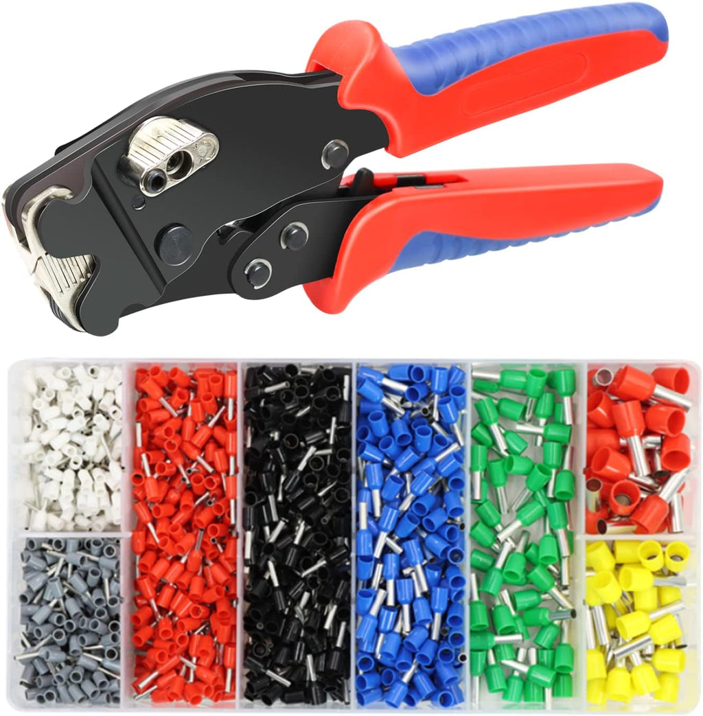 Ferrule Crimping Tool Kit with 1200PCS Terminals, 30-5 AWG, Pack of 2 E89650