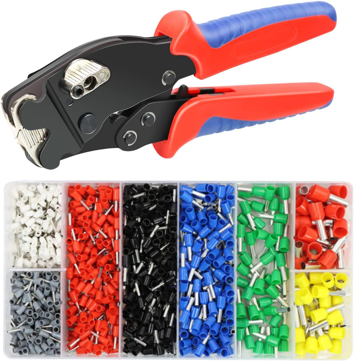 Ferrule Crimping Tool Kit with 1200PCS Terminals, 30-5 AWG, Pack of 2 E89650