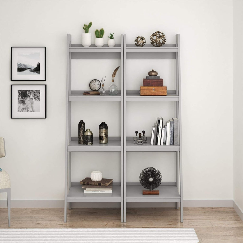 Black 4 Shelf Ladder Bookcase D743328