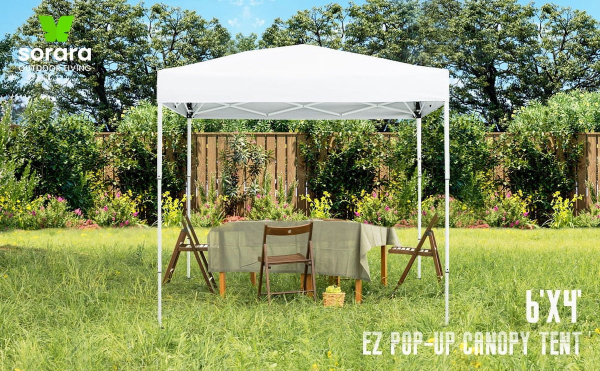 6'x4' White Outdoor Pop up Canopy Tent with Carry Bag D705