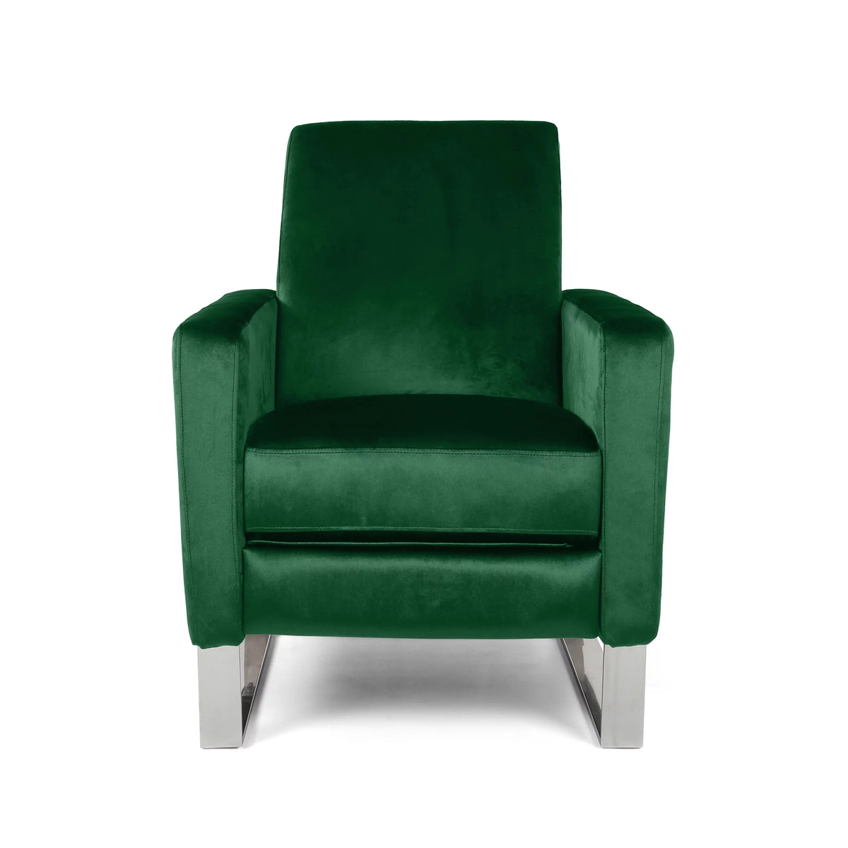 Green Velvet Push Back Recliner R60957