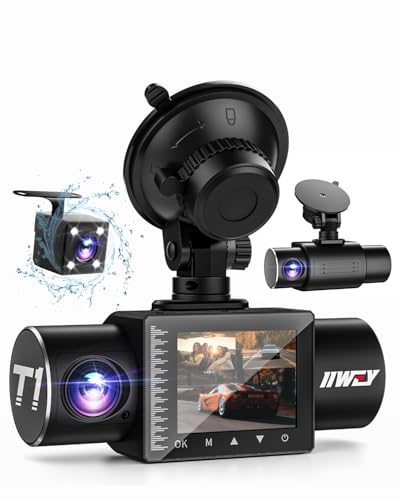 Dash Cam 1080P Three Channels with IR Night Vision Car Camera SD Card Included Dashboard Camera B224105