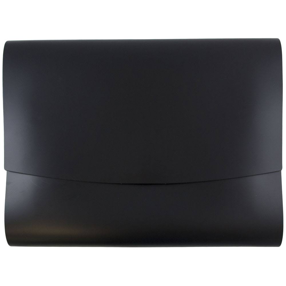 Italian Leather Portfolios with Snap Closure, Black, 12/Pack B9771