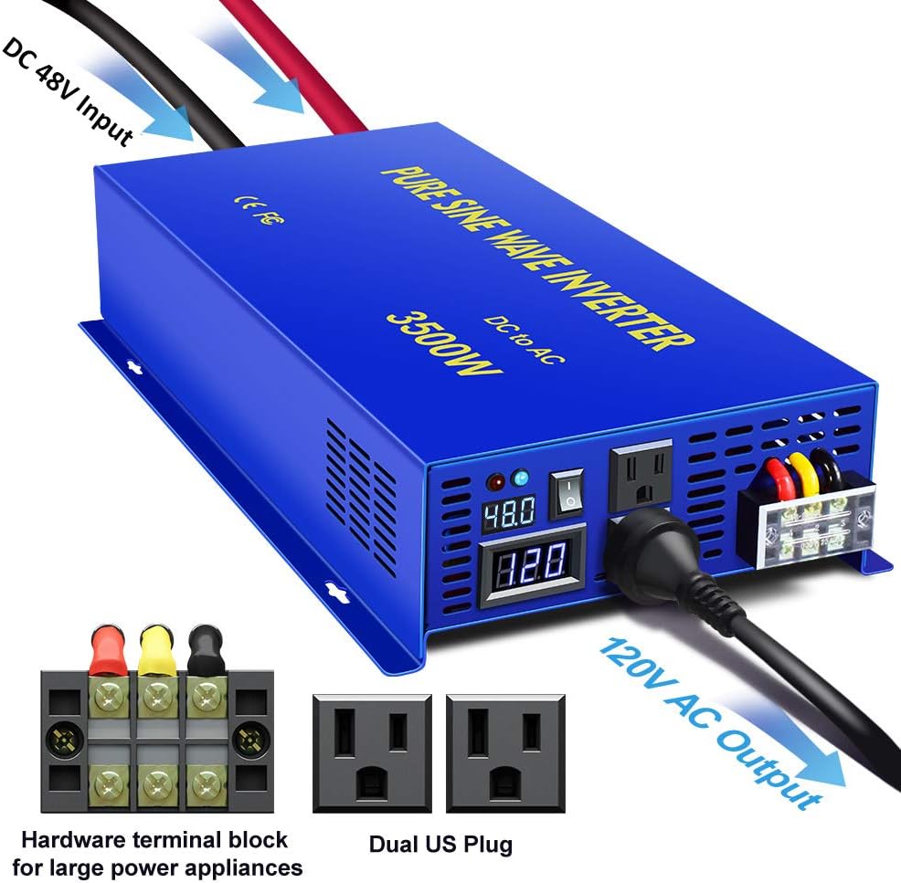 Pure Sine Wave 4000 watt Power Inverter 48V to 110v 120V C478134