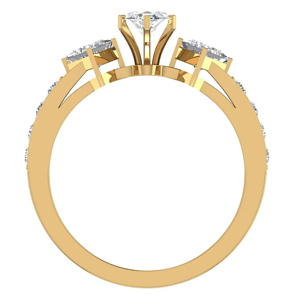 18K Gold Diamond Engagement Ring 1.40 CT TW G32087