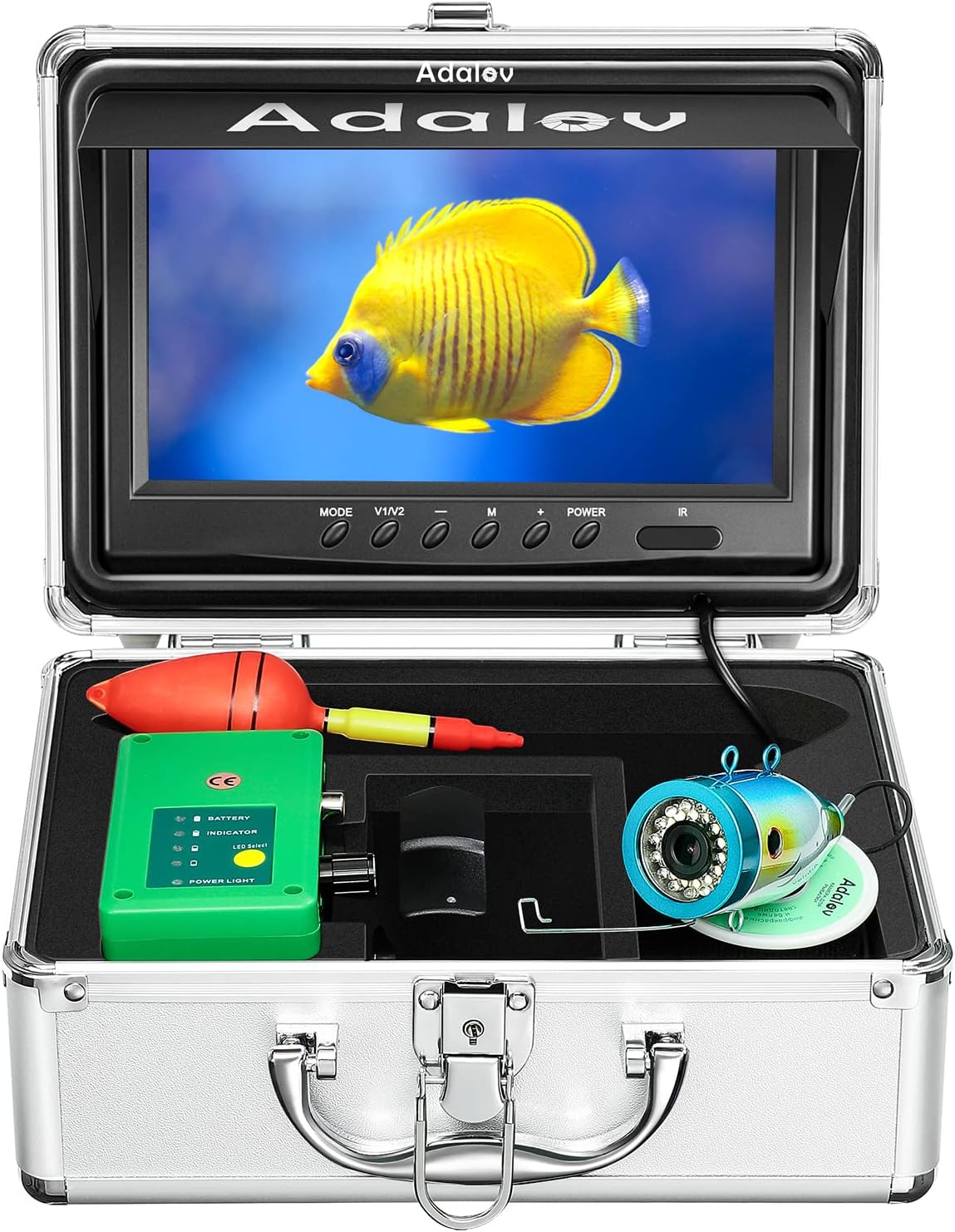 Underwater Fishing Camera, Portable Fish Finder Camera 1000TVL, 7'' LCD Monitor, IP68 Waterproof Camera O8043