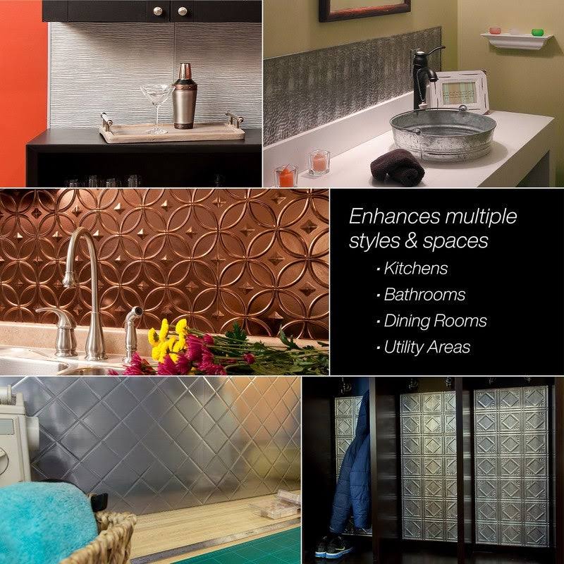 Crosshatch Silver Backsplash Kit J996