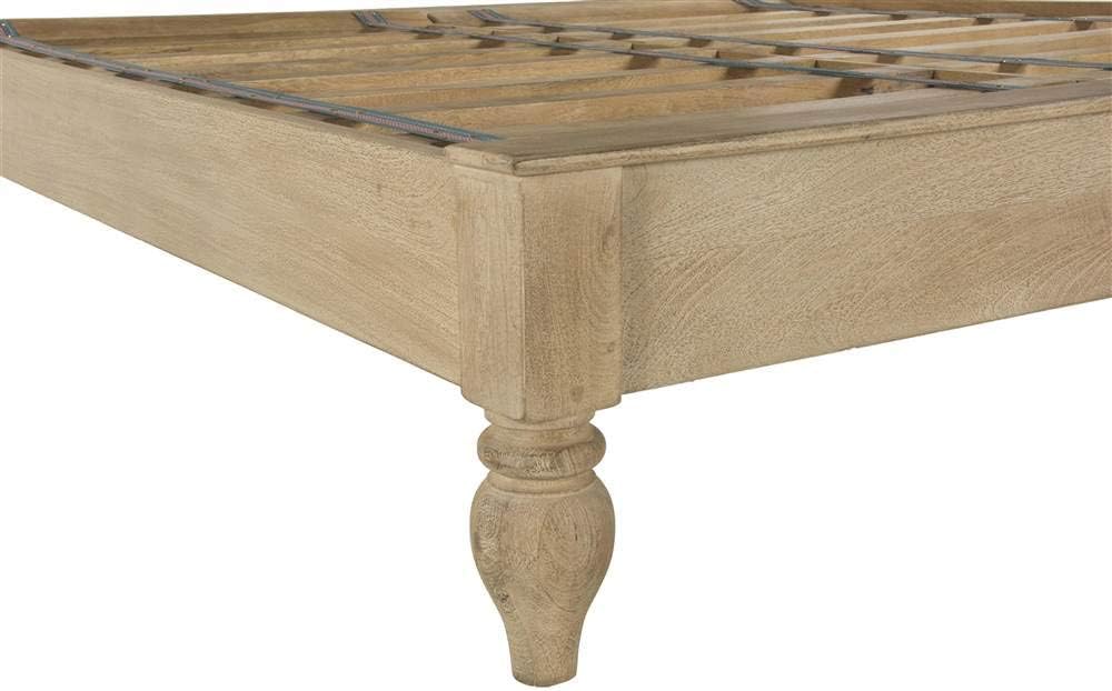 Mango Wood Queen Bed in Brown/Whitewash W444162