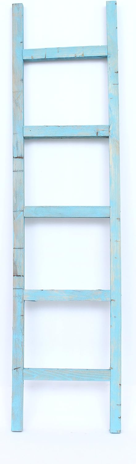Rustic Decorative Ladder 5 ft Recycled Reclaimed Wood H42207