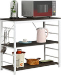 Black 3-Tier Microwave Cart with Hooks A259488