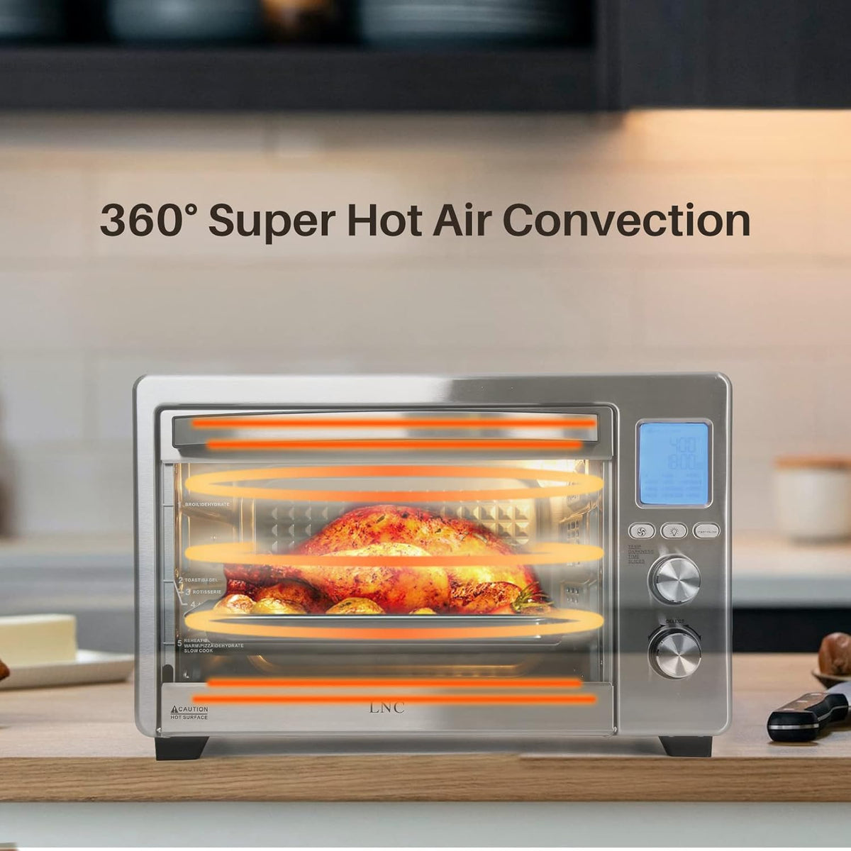 34QT 1750W Air Fryer Toaster Oven with 12 Cooking Functions M3918