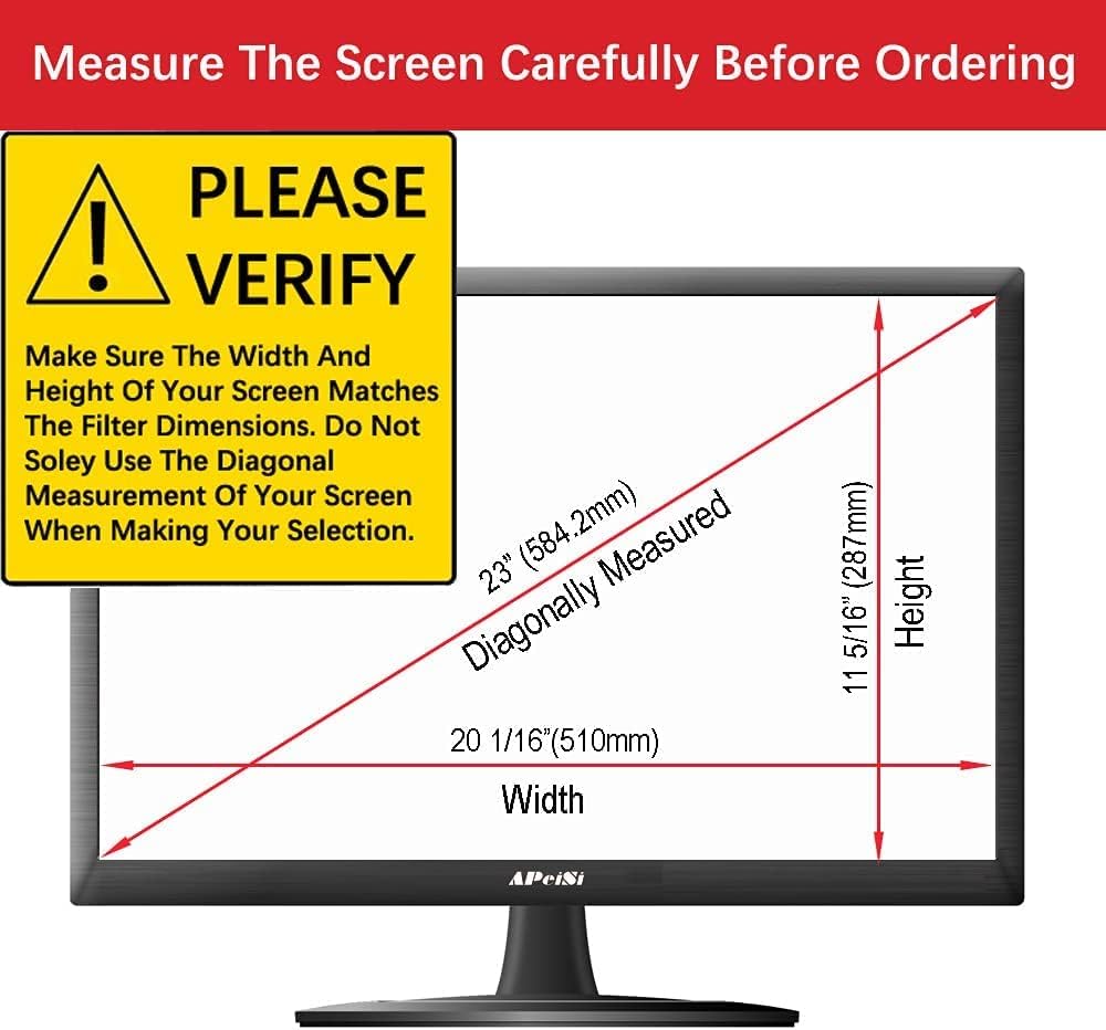 23 Inch Anti-Glare Privacy Screen Filter for 16:9 Widescreen Monitor, Pack of 2 U534