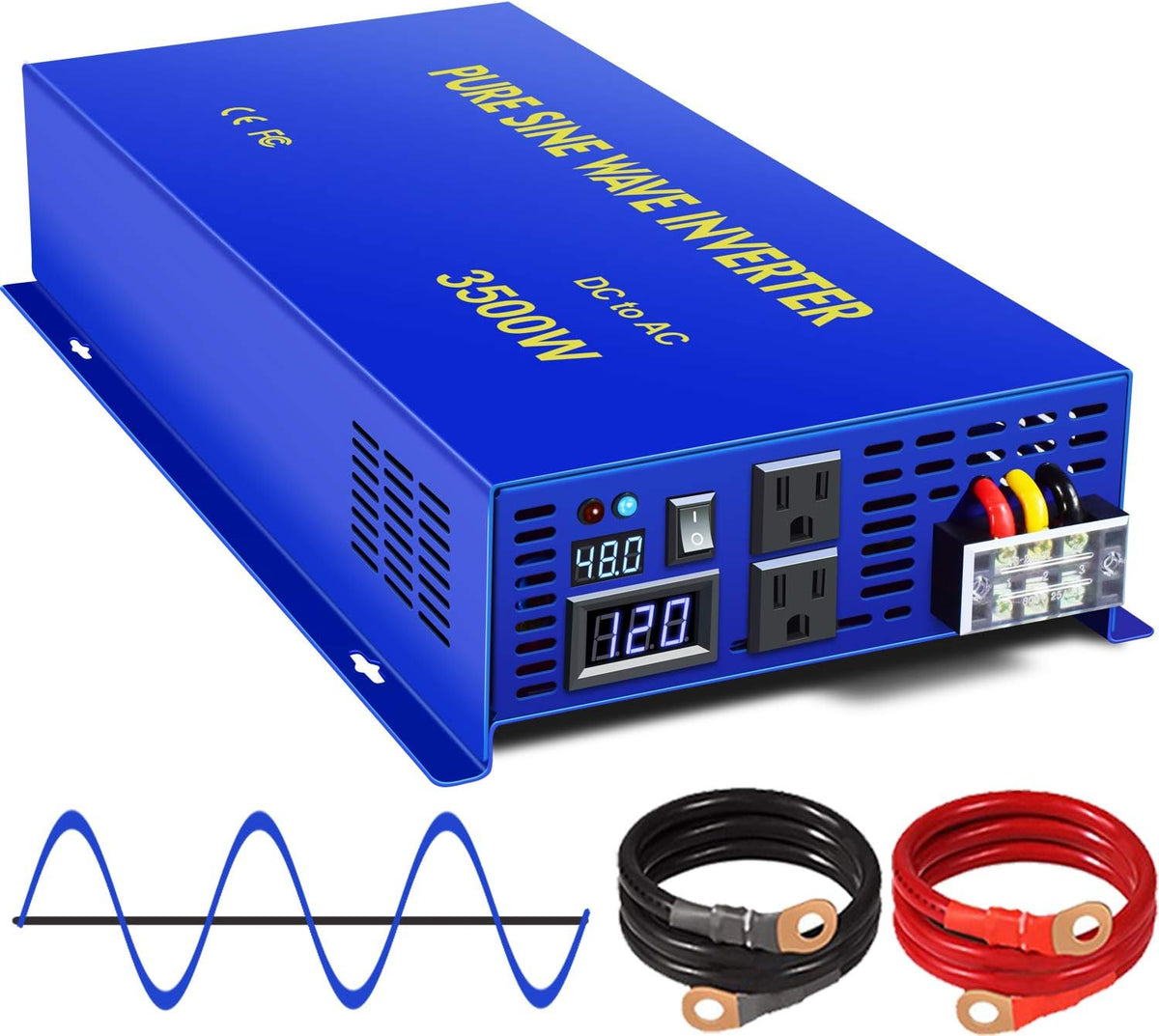 Pure Sine Wave 4000 watt Power Inverter 48V to 110v 120V C478134