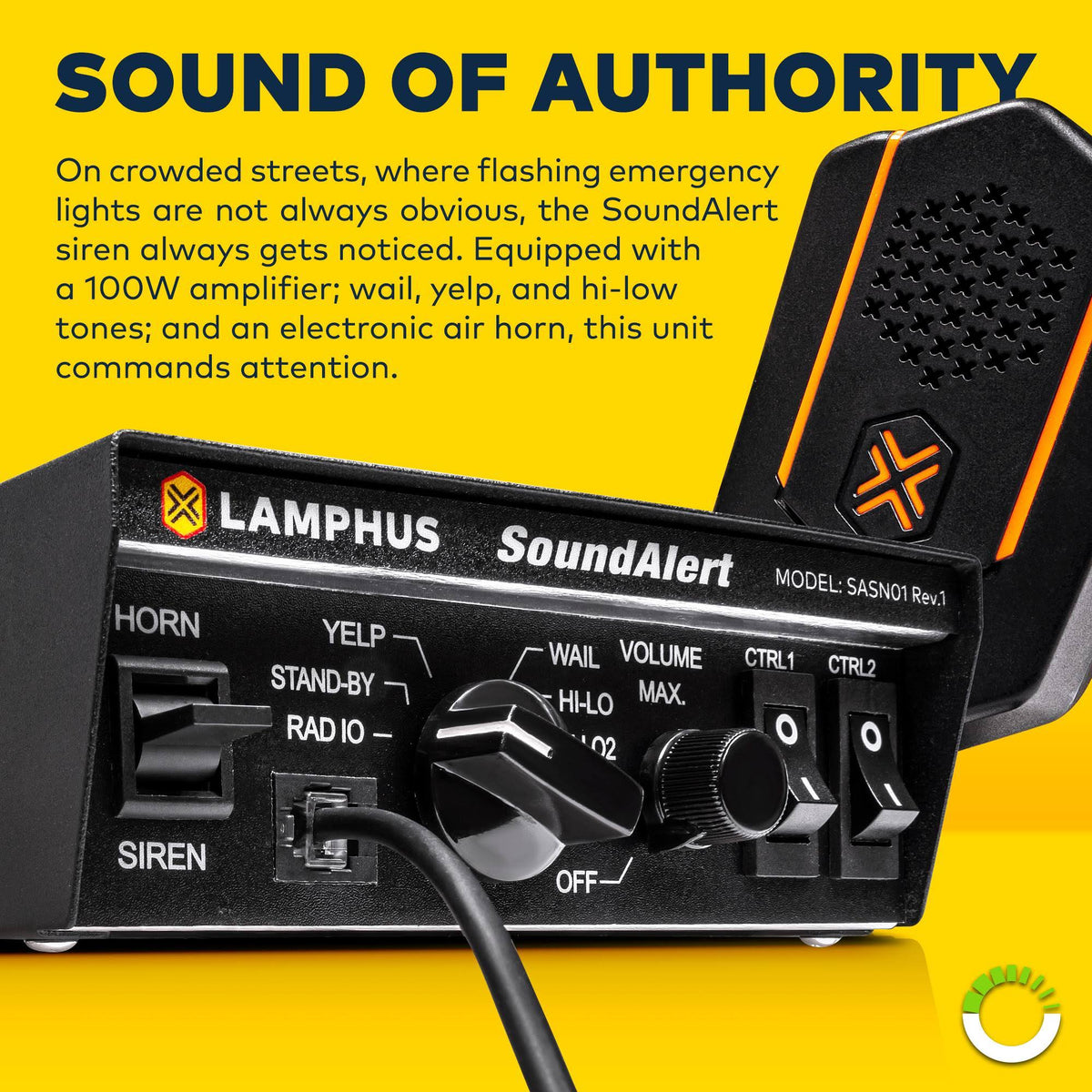 100W Emergency Police Siren Speaker 120-130dB PA System C577
