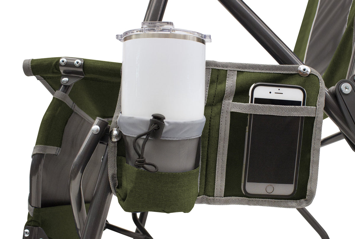 Adjustable Folding Recliner Camping Chair, Heathered Loden H881648