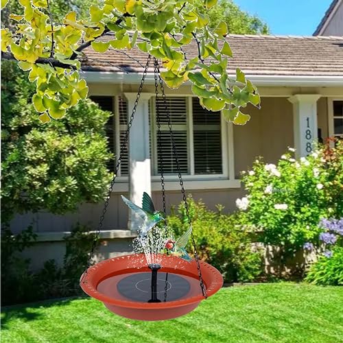 16 inch Green Hanging Bird Bath Bowl with Black Chains F612