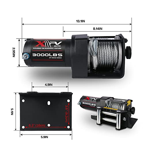 3000 lb 12V DC Electric Winch with Synthetic Rope Z494501